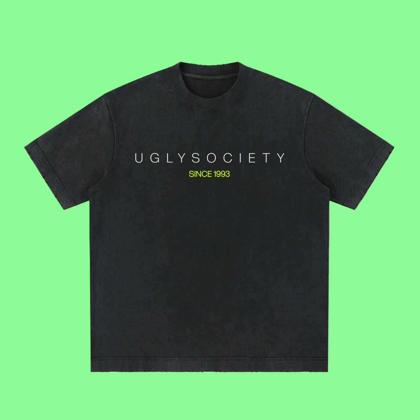 Black t-shirt with 'Drei' logo on a white background